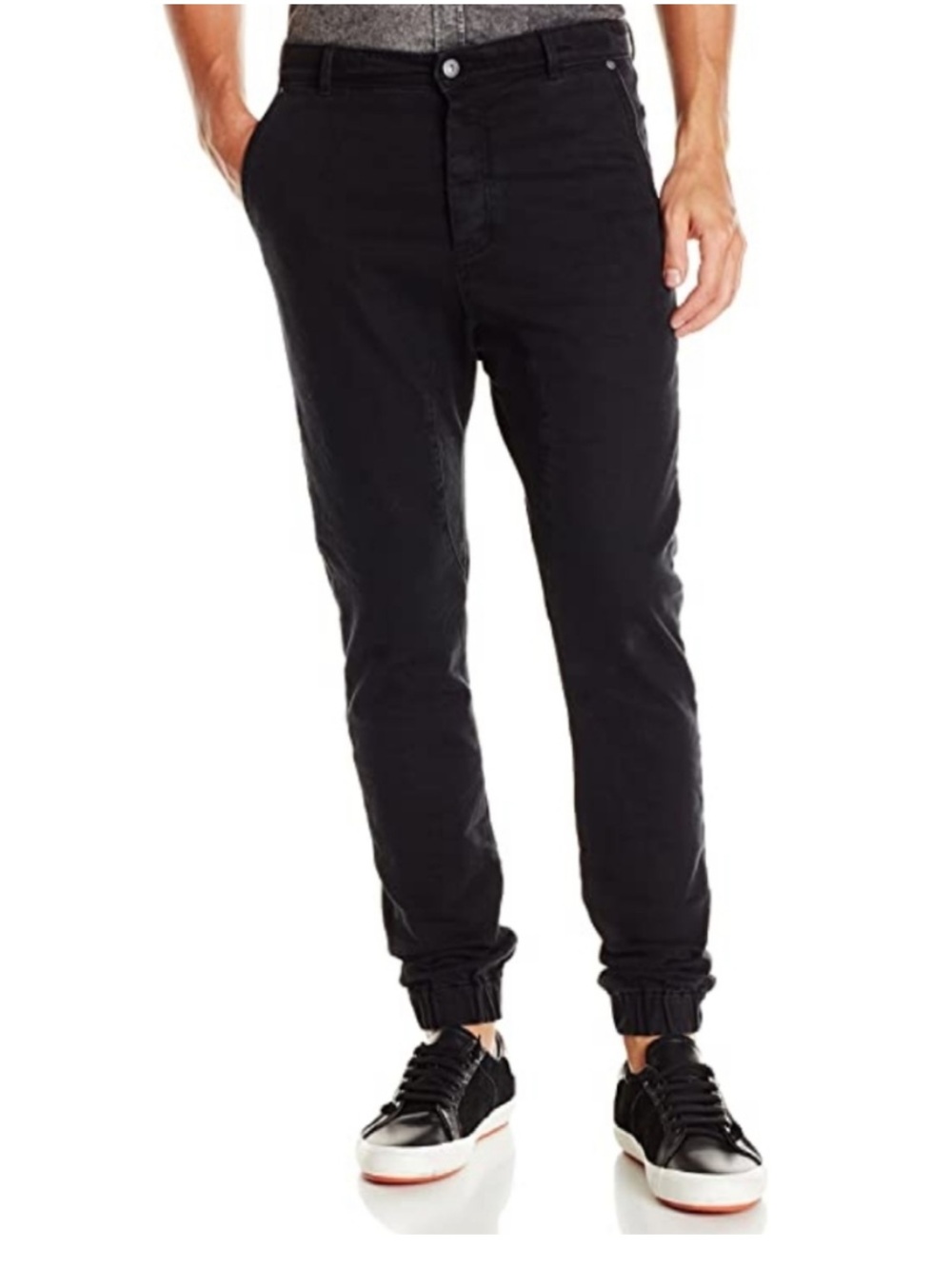 Zanerobe Slingshot Denimo Designer Slim Fit Black Denim Jogger Jeans - Mens 30